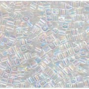 Miyuki Würfel Perlen, Cube, Square Beads 4mm 0250 transparent rainbow Clear 20gr