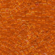 Miyuki Würfel Perlen, Cube, Square Beads 4mm 0253 transparent rainbow Orange 25gr