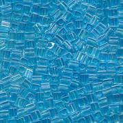 Miyuki Würfel Perlen, Cube, Square Beads 1,8mm 0260 transparent rainbow Blue Topaz 12gr