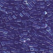 Miyuki Würfel Perlen, Cube, Square Beads 4mm 0290 transparent rainbow Cobalt 25gr