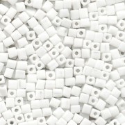 Miyuki Würfel Perlen, Cube, Square Beads 1,8mm 0402 opaque White 12gr