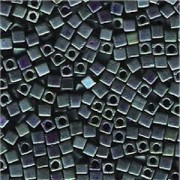 Miyuki Würfel Perlen, Cube, Square Beads 1,8mm 2064 metallic rainbow matt Blue Green 12gr