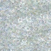 Miyuki Spacer Perlen 2,2X1mm transparent rainbow Clear ca 10 gr