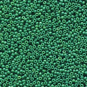 Miyuki Rocailles Perlen 2mm 4477 Duracoat opaque dyed Deep Green ca 12gr