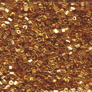 Miyuki Hexagon Perlen 8C-0191 3mm metallic 24 Karat vergoldet 11gr