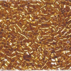 Miyuki Hexagon Perlen 8C-0195 3mm colorlined 24 Karat Goldlined 11gr