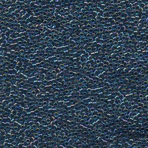 Miyuki Delica Perlen 1,6mm DB0085 transparent rainbow Steel Blue 5gr