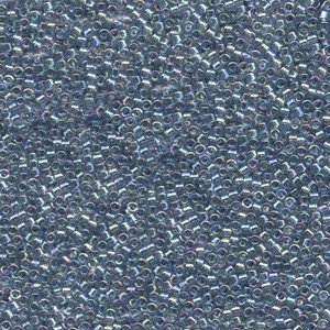 Miyuki Delica Perlen 1,6mm DB0111 transparent rainbow Medium Grey Blue 5gr
