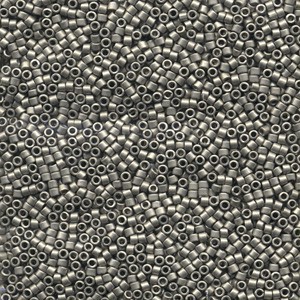 Miyuki Delica Perlen 1,3mm DBS0321 metallic matte Dark Nickel Silver 5gr