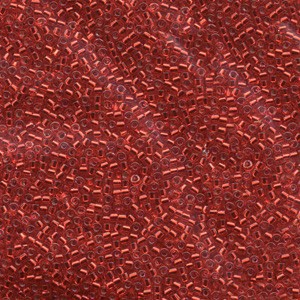 Miyuki Delica Perlen 1,6mm DB0602 transparent silverlined Christmas Red 5gr