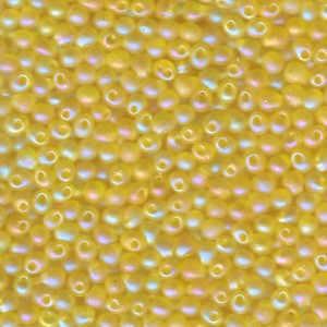 Miyuki Tropfen Perlen 3,4mm 0136FR transparent rainbow matt Yellow 10gr