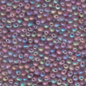Miyuki Tropfen Perlen 3,4mm 0142FR transparent rainbow matt Amethyst 10gr