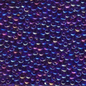 Miyuki Tropfen Perlen 3,4mm 0177 transparent rainbow Purple 10gr
