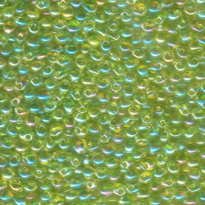 Miyuki Tropfen Perlen 3,4mm 0258 transparent rainbow Lime Green 10gr