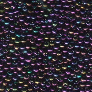 Miyuki Tropfen Perlen 3,4mm 0454 metallic rainbow Violet Green Violet 10gr