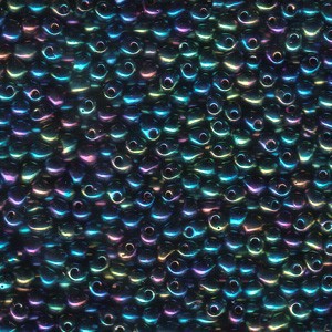 Miyuki Tropfen Perlen 3,4mm 0455 metallic rainbow Green Blue Violet 10gr