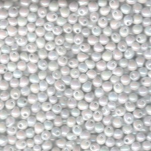 Miyuki Tropfen Perlen 3,4mm 0471 opak rainbow White 10gr