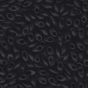 Miyuki Long Magatama Perlen 4x7mm ca8,5gr 0401F opaque matte Black