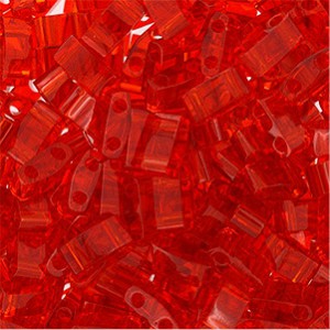 Miyuki Halb Tila Perlen 2,2x5mm transparent Red HTL0140 ca 7,8gr