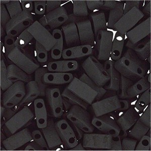 Miyuki Halb Tila Perlen 2,2x5mm matt Black HTL0401F ca 7,8gr