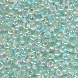 Miyuki Magatama Perlen 4mm 2134 transparent irisierend Pale Green ca 24gr