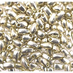 Miyuki Tropfen Perlen 3x5,5mm 4201 Duracoat galvanized Silver ca 25gr