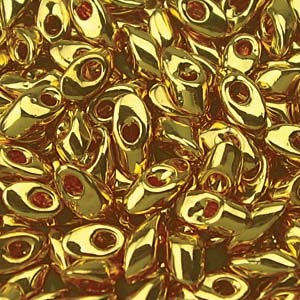 Miyuki Long Magatama Perlen 4x7mm ca8,5gr 0191 plated 24 Karat Gold