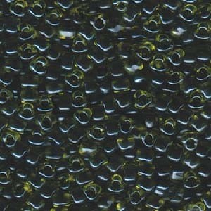 Miyuki Dreieck Perlen, Triangle Beads 3mm 1816 colorlined Peridot Black ca13gr