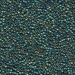 Miyuki Rocailles Perlen 2mm 2008 metallic matte irisierend Patina ca 12gr