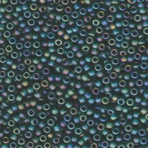 Miyuki Rocailles Perlen 3mm 0147FR transparent matt rainbow Emerald ca 13gr