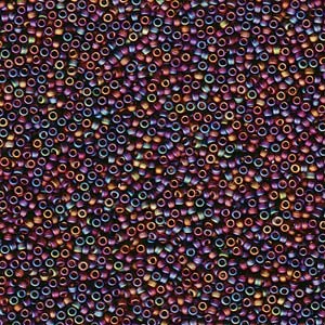Miyuki Rocailles Perlen 1,5mm 0135FR transparent matt rainbow Dark Brown ca 11gr