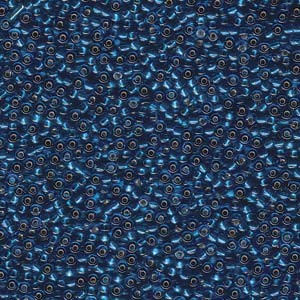 Miyuki Rocailles Perlen 2,2mm 0025 oder 9660-454 silverlined Capri Blue ca 10gr