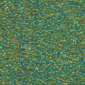 Miyuki Rocailles Perlen 2,2mm 0341 oder 9660-974 rainbow Chartreuse ca 10gr