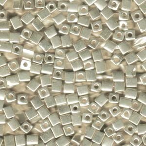 Miyuki Würfel Perlen, Cube, Square Beads 3mm 1051 galvanized Silver 20gr