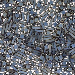 Miyuki Quarter Tila Beads 5x1.5mm matt metallic Silver Grey ca. 7gr
