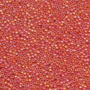 Miyuki Rocailles Perlen 2mm 0138FR transparent rainbow matt Orange 12gr