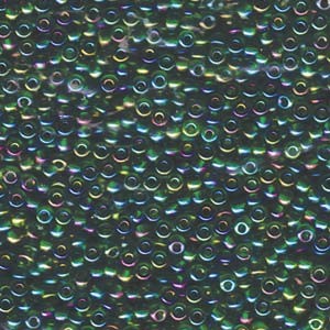 Miyuki Rocailles Perlen 2mm 0179 transparent rainbow Green Gold 12gr