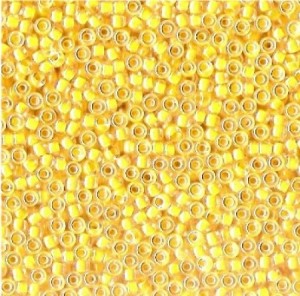 Miyuki Rocailles Perlen 2mm 0202 insinde colorlined Golden Yellow 12gr