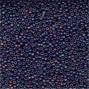 Miyuki Rocailles Perlen 2mm 0401FR opaque matte rainbow Black 12gr