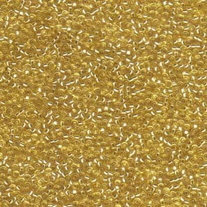 Miyuki Rocailles Perlen 1,5mm 0003 transparent silverlined Gold ca 11gr