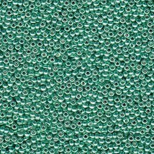 Miyuki Rocailles Perlen 3mm 4214 Duracoat galvanized Dark Mint Green ca 22gr