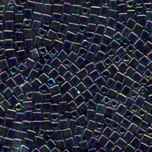 Miyuki Würfel Perlen, Cube, Square Beads 3mm 0401R opaque rainbow Black 20gr