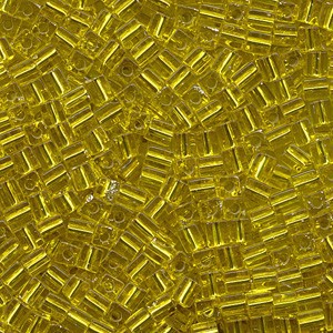 Miyuki Würfel Perlen, Cube, Square Beads 4mm 0006 transparent silverlined Yellow 25gr