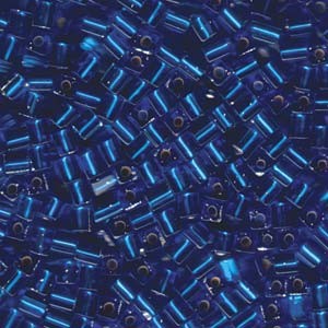 Miyuki Würfel Perlen, Cube, Square Beads 1,8mm 0019 transparent silverlined Sapphire Blue 12gr