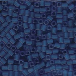 Miyuki Würfel Perlen, Cube, Square Beads 4mm 0149F transparent matt Cobalt 20gr