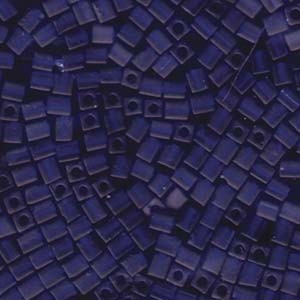Miyuki Würfel Perlen, Cube, Square Beads 4mm 0151F transparent matt Dark Cobalt 20gr
