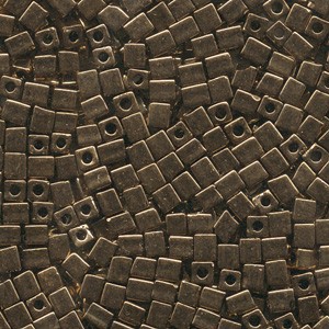 Miyuki Würfel Perlen, Cube, Square Beads 1,8mm 0457 metallic Bronze 12gr