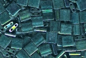 Miyuki Tila Perlen 5mm Metallic Green Irisierend TL0468 7,2gr