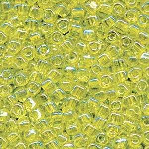 Miyuki Dreieck Perlen, Triangle Beads 2,5mm 1153 transparent rainbow Lime Green 13gr