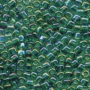 Miyuki Dreieck Perlen, Triangle Beads 2,5mm 1159 transparent rainbow Medium Green 13gr